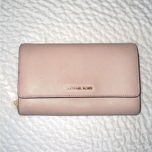Michael Kors Light Pink Wallet with Gold Logo